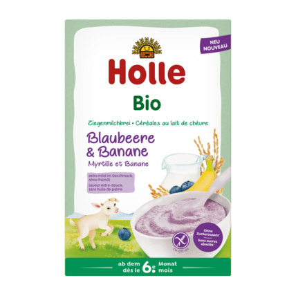 Avis Céréales au lait de chèvre, aux myrtilles et à la banane bio Holle 1