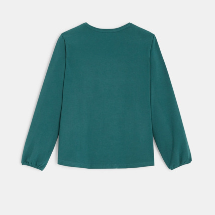 Avis T-shirt à motif brodé oiseau vert fille OKAIDI 4
