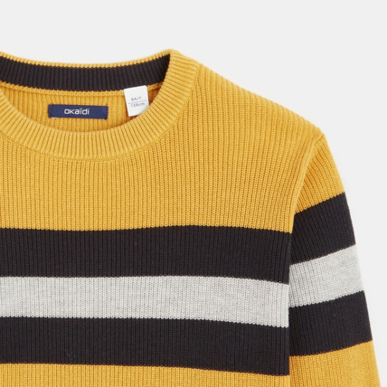Avis Pull rayé en tricot jaune garçon OKAIDI 2