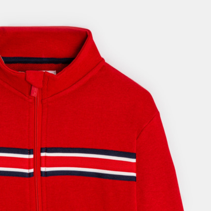 Avis Sweat-shirt zippé col montant rouge garçon OKAIDI 3