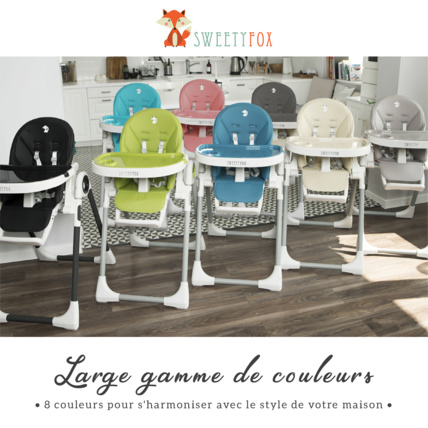 Avis Chaise haute bébé évolutive avec barre de jeu SWEETY FOX 2