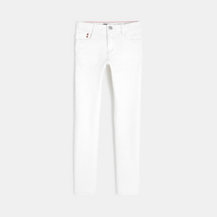 Avis Pantalon slim en toile bi-stretch blanc garçon OKAIDI 1