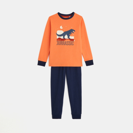 Avis Pyjama jersey dinosaures phosphorescent orange garçon OKAIDI 1