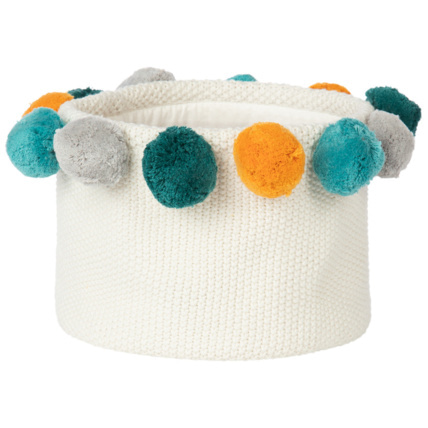 Avis Panier de rangement en tricot avec pompoms Prémaman 1