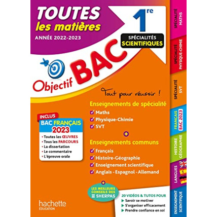 Avis Objectif Bac 2023 - 1re Spécialités scientifiques Toutes les matières Hachette Éducation 1