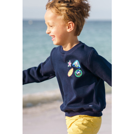 Avis Sweat avec écussons Armor-lux X Les Mini Mondes - Marine Deep ARMOR-LUX 3