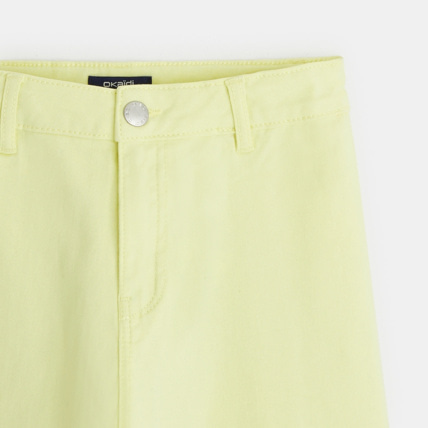 Avis Pantalon large toile stretch jaune fille OKAIDI 3