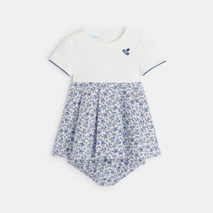 Avis Robe bimatière imprimé floral bébé fille OBAÏBI 1