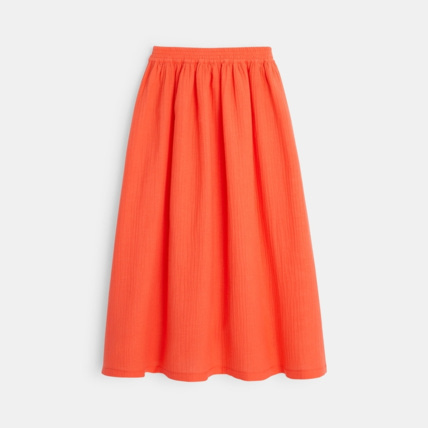 Avis Jupe longue en double gaze de coton orange fille OKAIDI 2