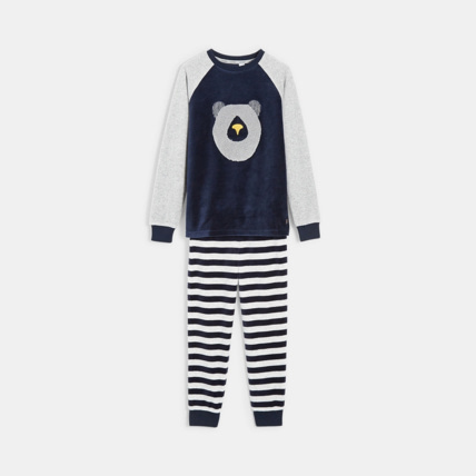 Avis Pyjama en velours éponge bleu garçon OKAIDI 1