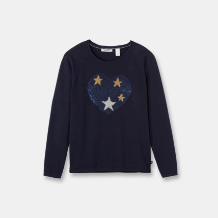 Avis Pull à sequins magiques bleu fille OKAIDI 2