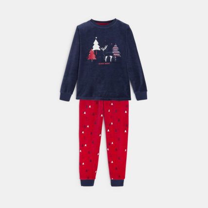 Avis Pyjama 2 pièces en velours motif renne bleu garçon OKAIDI 1