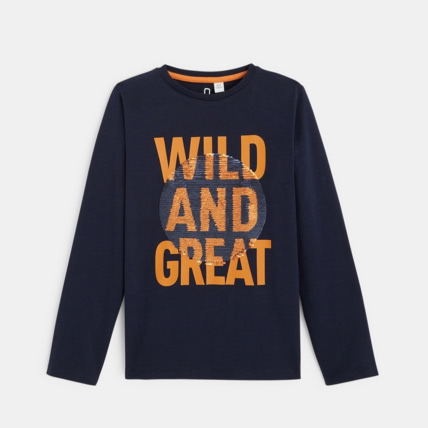 Avis T-shirt sequins magiques Wild bleu garçon OKAIDI 2
