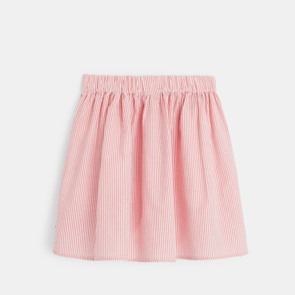 Avis Jupe évasée rayée et gaufrée rouge fille OKAIDI 3