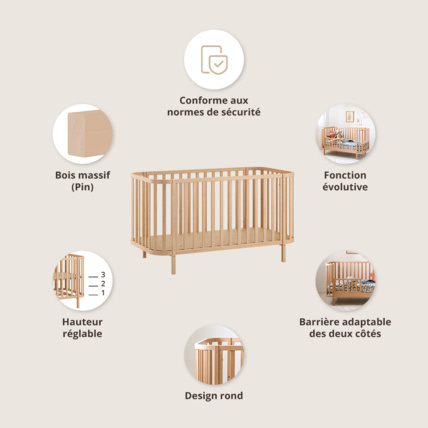 Avis Lit bébé évolutif ovale Cocoon Petite Amélie 3