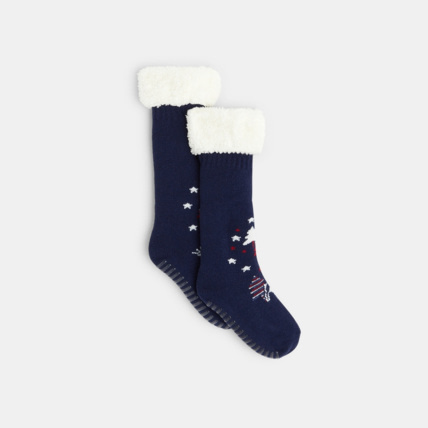 Avis Chaussettes montantes antidérapantes bleues garçon OKAIDI 1