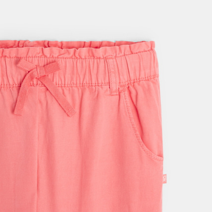 Avis Pantalon paperbag couleur rose fille OKAIDI 2