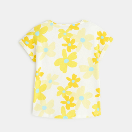 Avis T-shirt grandes fleurs jaune fille OKAIDI 4