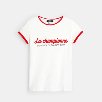 Avis T-shirt à message Aventure blanc fille OKAIDI 1