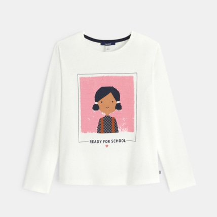 Avis T-shirt manches longues à message "Ready for school" rose fille OKAIDI 2