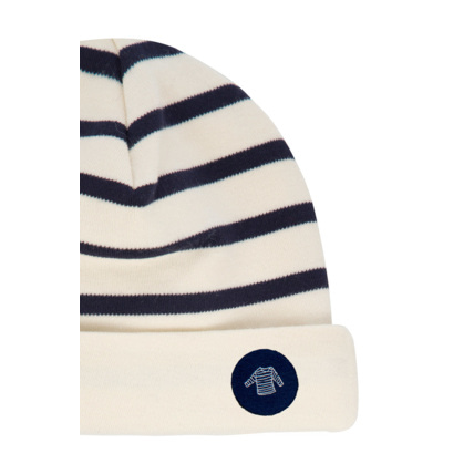 Avis Bonnet "Morgan" Baby - coton épais - Nature/Navire ARMOR-LUX 2