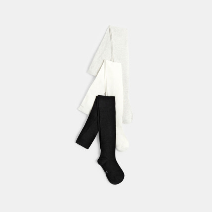 Avis Collants chauds en tricot (lot de 3) blancs fille OKAIDI 1