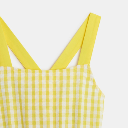 Avis Robe à bretelles à carreaux jaune fille OKAIDI 3