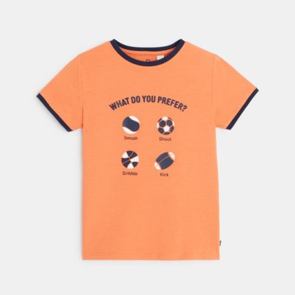 Avis T-shirt sport à message "What do you prefer" orange garçon OKAIDI 2