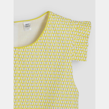 Avis Combishort imprimé jaune fille OKAIDI 3
