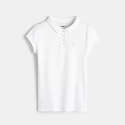 Avis Polo uni blanc fille OKAIDI 1