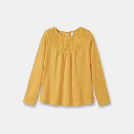 Avis T-shirt brodé jaune fille OKAIDI 1