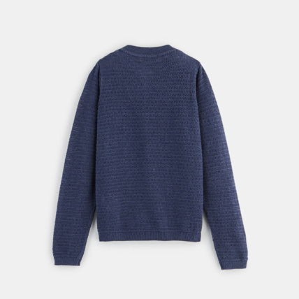 Avis Gilet zippé tricot fantaisie bleu fille OKAIDI 2