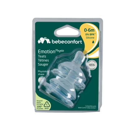 Avis Lot de 2 tétines en silicone Emotion Physio 0-6 mois Bebeconfort 1