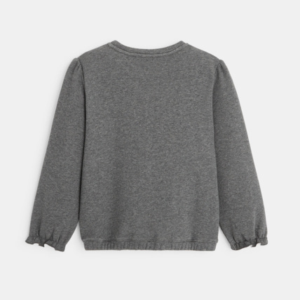 Avis Sweat-shirt "trop chouette" gris fille OKAIDI 4