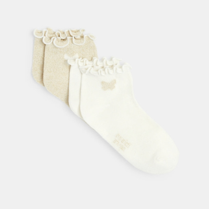 Avis Chaussettes irisées volantées (lot de 2) blanches fille OKAIDI 1