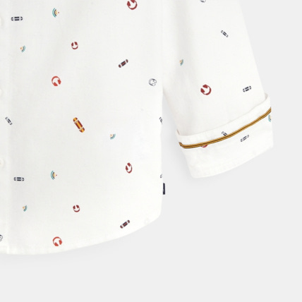 Avis Chemise Oxford à petits motifs blanche garçon OKAIDI 3