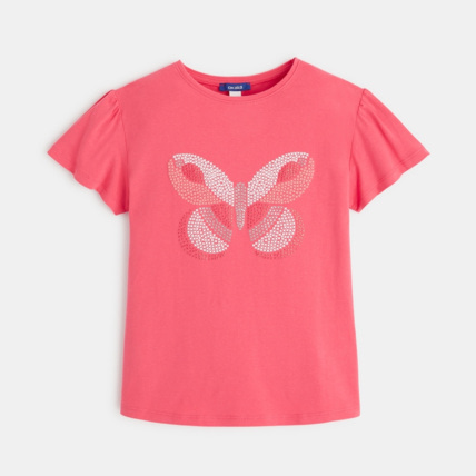 Avis T-shirt imprimé papillon point de croix rose fille OKAIDI 1