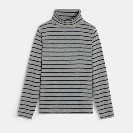 Avis T-shirt col roulé rayé gris garçon OKAIDI 2
