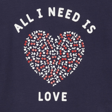 Avis T-shirt à message "All you need is green" bleu fille OKAIDI 2