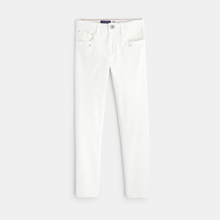 Avis Pantalon slim en toile uni blanc garçon OKAIDI 1