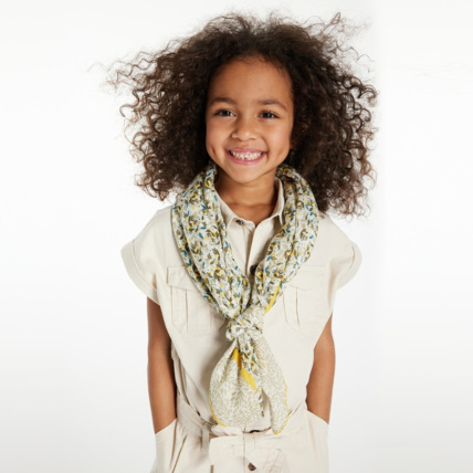 Avis Foulard imprimé en popeline vert fille OKAIDI 1