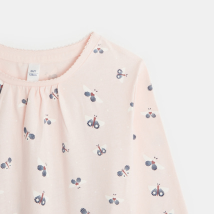 Avis Pyjama 2 pièces en jersey à petits motifs Papillon rose fille OKAIDI 3