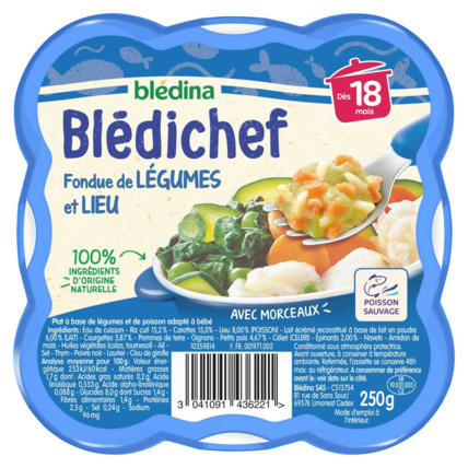 Avis BLEDICHEF Fondue de légumes et lieu  Blédina 1