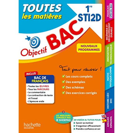 Avis Objectif BAC 2024 - 1re STI2D Toutes les matières Hachette Éducation 1