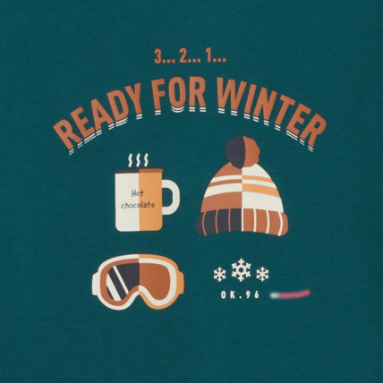 Avis T-shirt manches longues imprimé hiver vert garçon OKAIDI 3