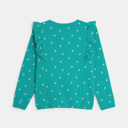 Avis Sweat-shirt imprimé à volants vert fille OKAIDI 4