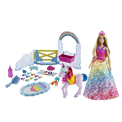 Barbie princesse de reve et sa licorne sale