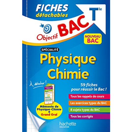 Avis Objectif BAC Fiches détachables Spécialité PHYSIQUE CHIMIE TLE Hachette Éducation 1