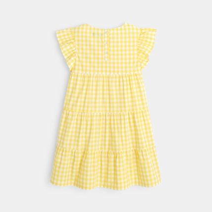 Avis Robe en vichy mutlivolants jaune fille OKAIDI 4
