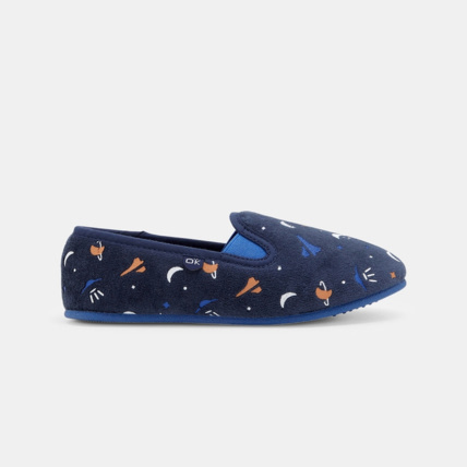 Avis Chaussons sans-gêne velours motif spatial bleus garçon OKAIDI 1